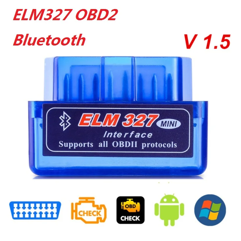 

Top OBD V2.1 V1.5 mini ELM327 OBD2 Bluetooth Auto Scanner OBDII 2 Car ELM 327 Tester Diagnostic Tool for Android Windows Symbian