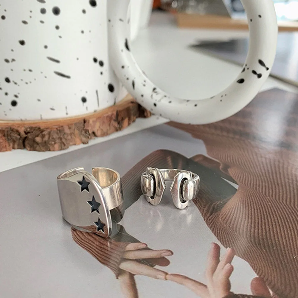 

Hip Hop Rock Index Finger Ring With Female Cold Wave Stars Joker Opening Ring Jewelry Gifts