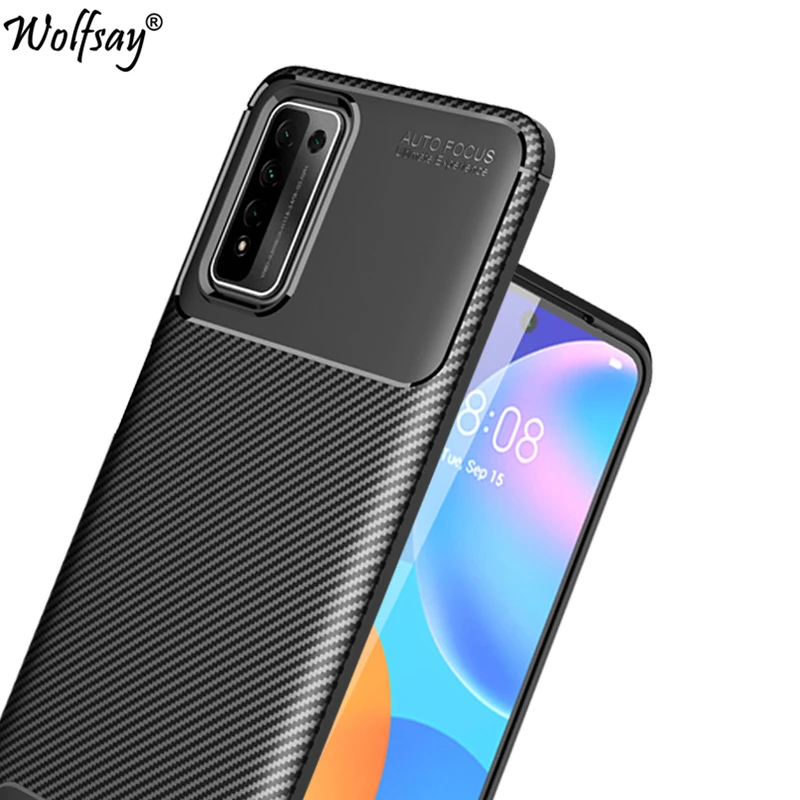 

For Honor 10X Lite Case Bumper Silicone Anti-knock Carbon Fiber Cover For Honor 10X Lite Back Case For Honor 10X Lite 6.67 inch