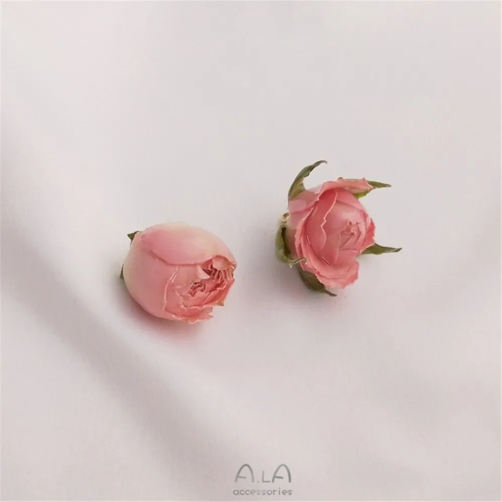 

Natural pink rose eternal flower glue dry flower pendant DIY handmade Necklace Earring Pendant