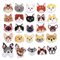 100pcslot embroidery patch dog puppy cute animal clothing decoration backpack sewing accessory diy iron heat transfer applique