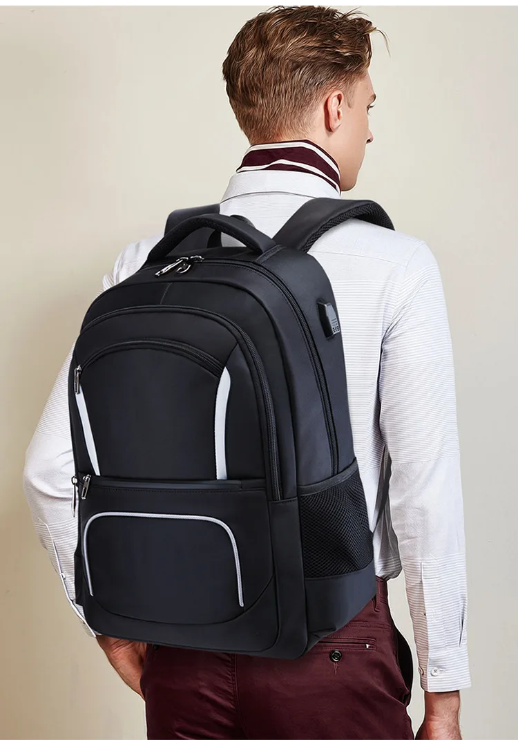 Waterproof Large Backpack 17.3 17 inch Laptop Backpack men Business Travel Multi-function Backpack male Traveling bag Black grey