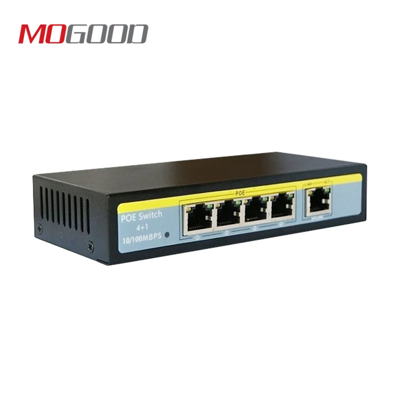 MoGood 5 Порты и разъёмы коммутатор PoE 802.3af/802.3at для 8CH NVR системы охранного видеонаблюдения(CCTV IP/PoE камер безопасности, 250 м расстояние передачи