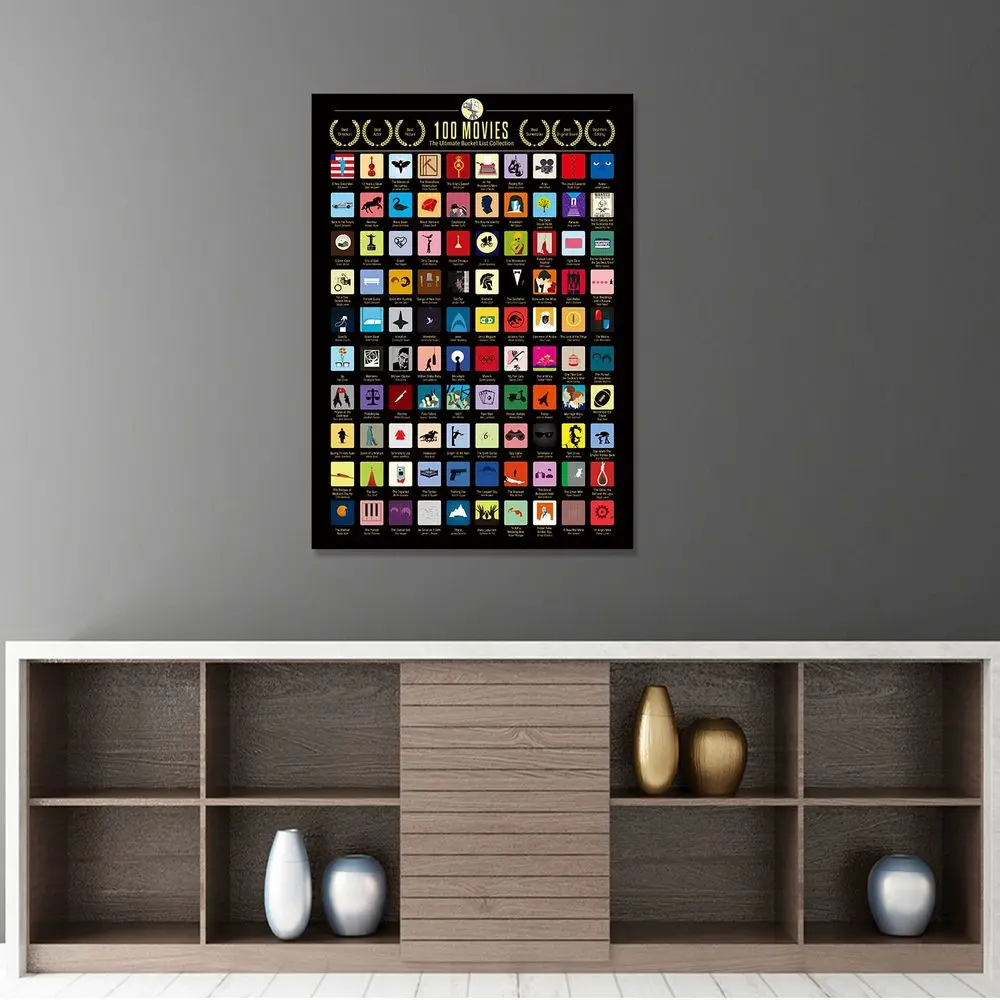 

100 Movies Scratch Off Poster Top Films of All Time Bucket List