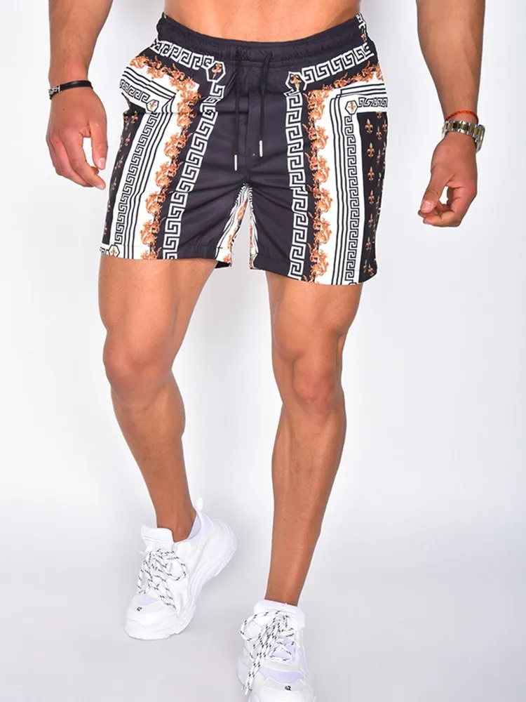 

New men's Hawaii suit printing new summer short-sleeved button shirt beach shorts street wear casual men's 2-piece suit