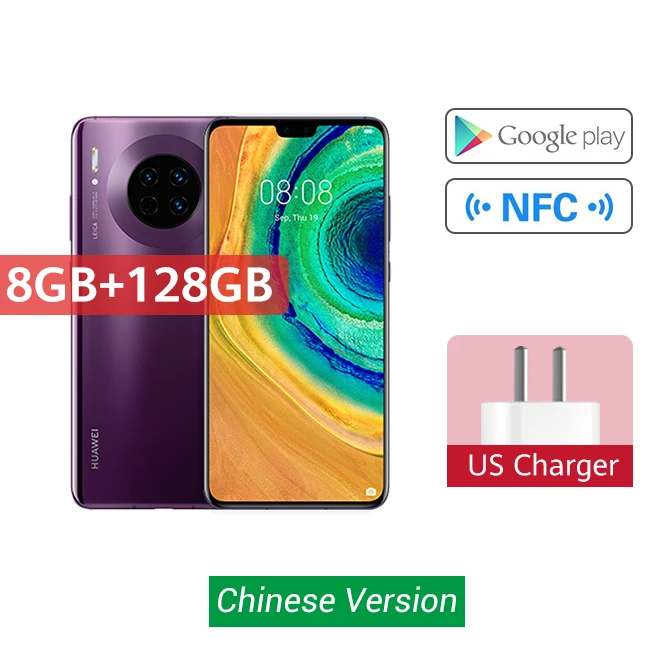 8G 128G Purple huawei mate 30 смартфон 40MP Тройная задняя камера 6,62 ''полный экран Kirin 990 27W беспроводной QC Скидка 600 руб. /. При заказе от 5500 руб. /Промокод: newyear600 / Количество ограничено,торопи - Цвет: 8G 128G Purple