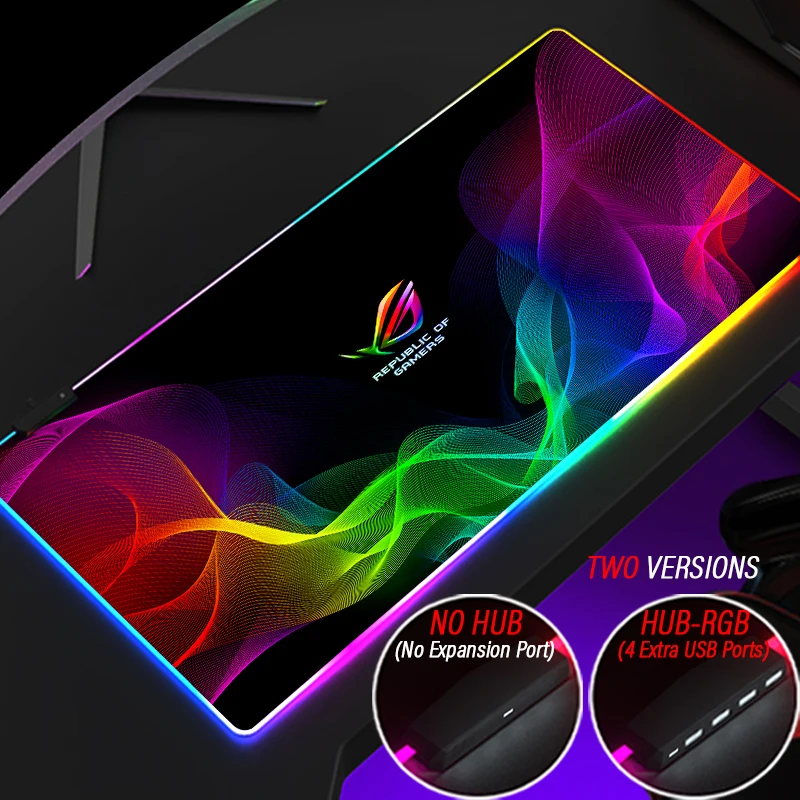 

Asus RGB Personalized ROG Gaming Republic of Gamers Mousepad Custom DIY Cute Girly Mouse Pad With HUB 4 USB Port Backlit Mat