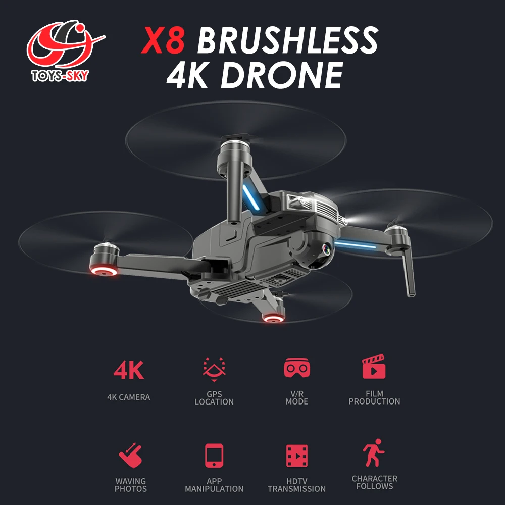 CSJ X8 5G Wifi FPV gps Радиоуправляемый Дрон с камерой 4K HD с камерой в виде точки полета видео 1000 м бесщеточный Радиоуправляемый квадрокоптер с портативной сумкой