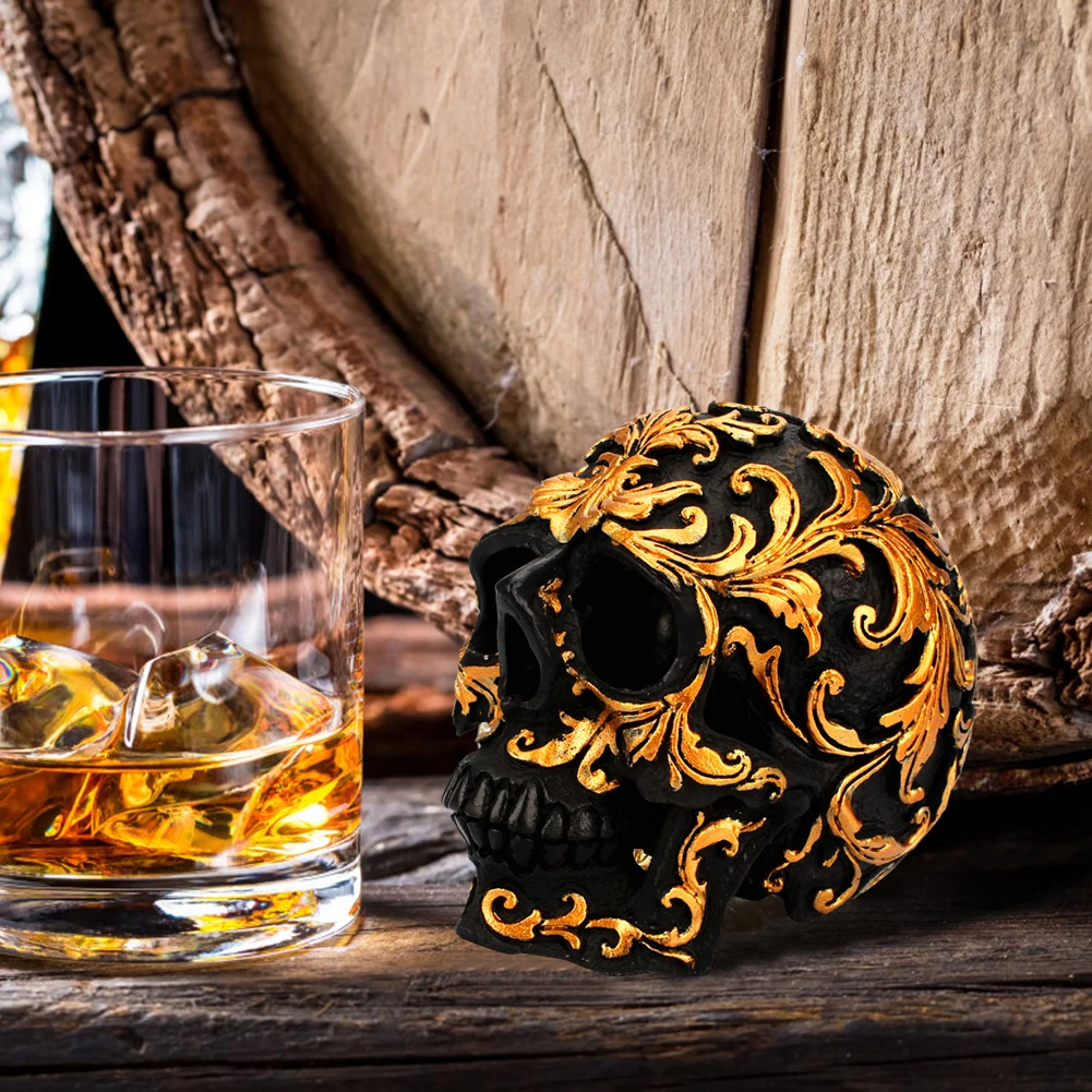 Ужасные смоляные призрачные скелеты Декоративная скульптура черепа Хэллоуин