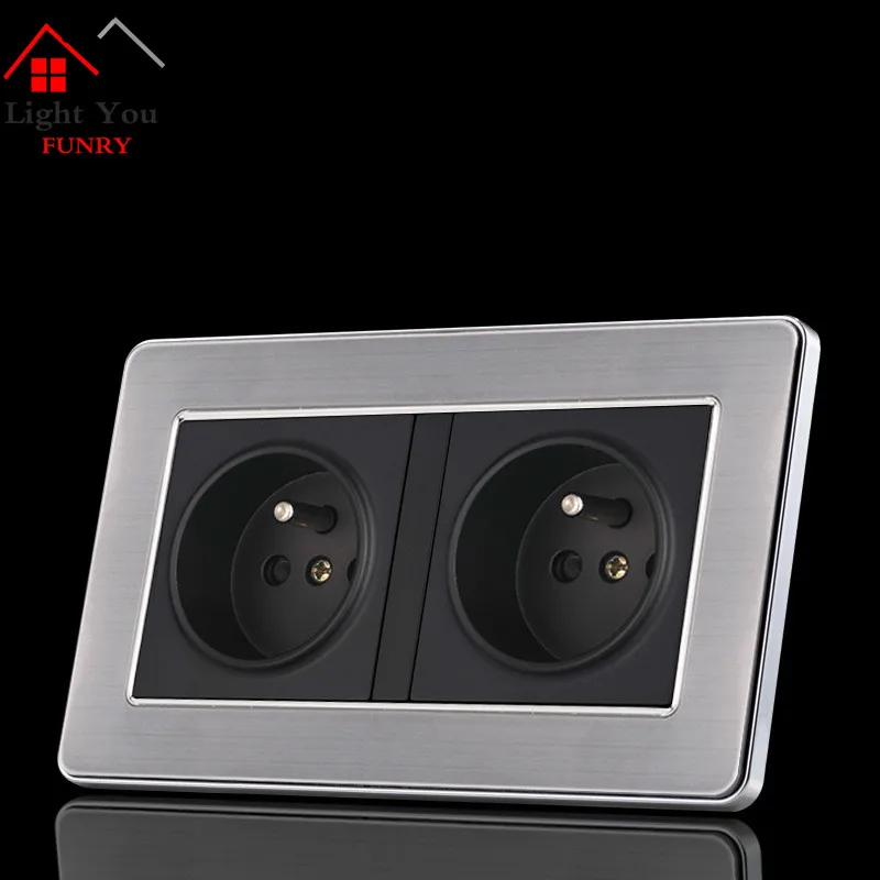 French standard Two AC Jacks Regulatory socket EU European 2 Hole With Cylindrical Socket 16A 146*86mm | Обустройство дома