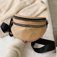 trend women waist bag phone pack fashion leather crossbody chest bags banana pack large capacity lady waist belt bag fanny pack
