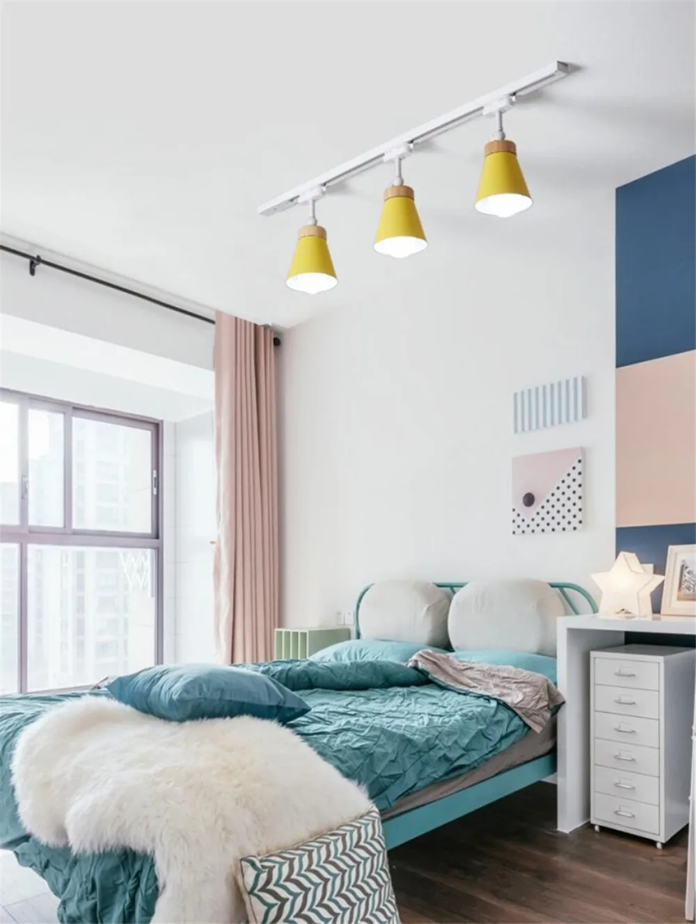 Lâmpada de Led com Trilho Holofotes de Teto com Iluminação Lâmpada com Rastreamento para Loja de Roupas E27 Led 16 Luzes e Iluminação
