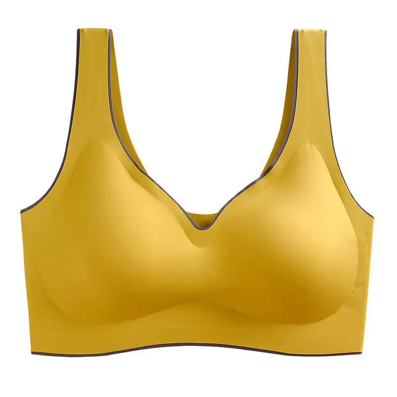

SALSPOR Seamless Sport Bra Wireless Push Up Lingerie Comfortable Patchwork Color Contrast Thin Underwear