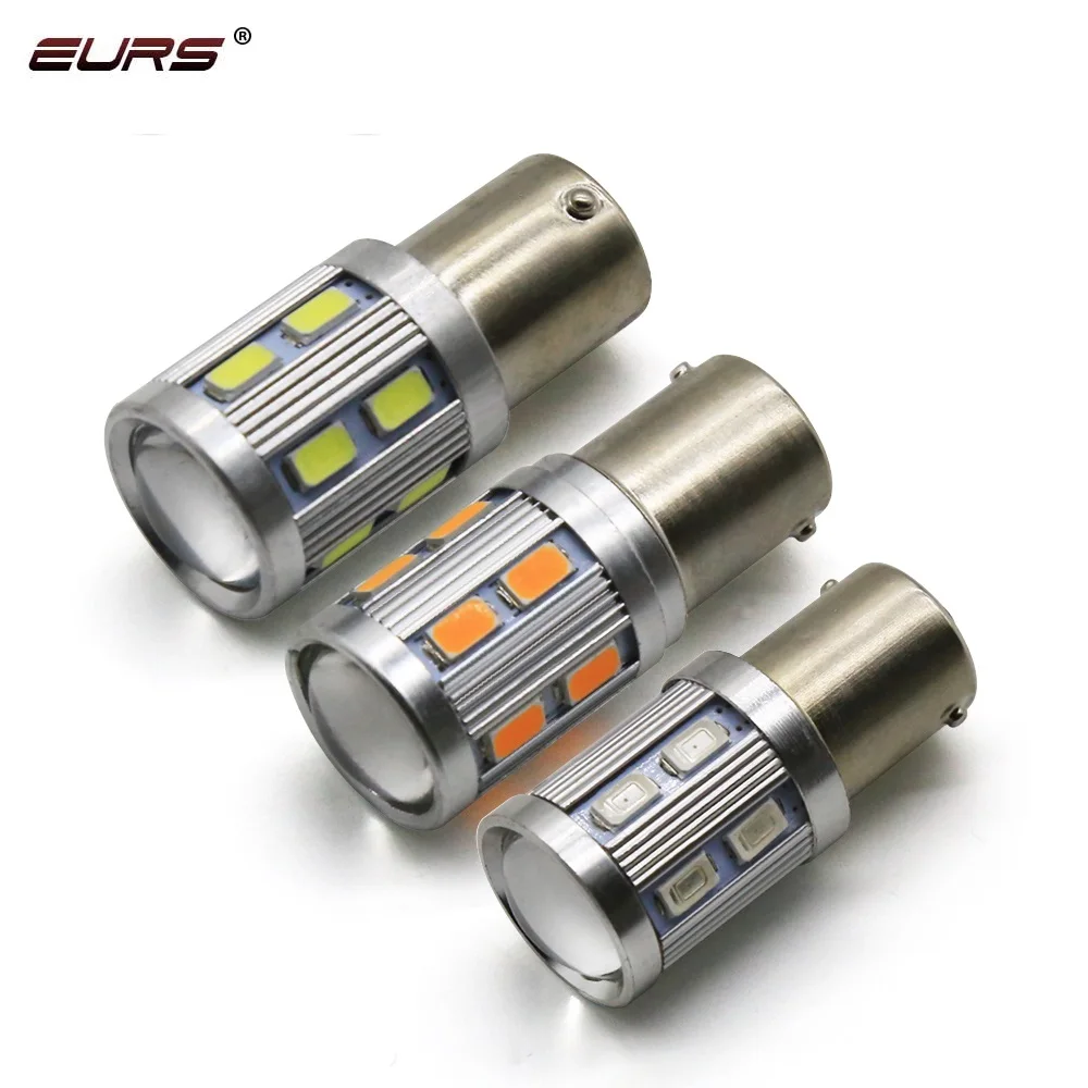 EURS 2 шт. 10 Вт 1156 BA15S P21W 5630 12 светодиодов SMD светодиодный лампы сигнала поворота обратный конец света стайлинга автомобилей стоп-сигнал для мотоциклов DC12V объектив