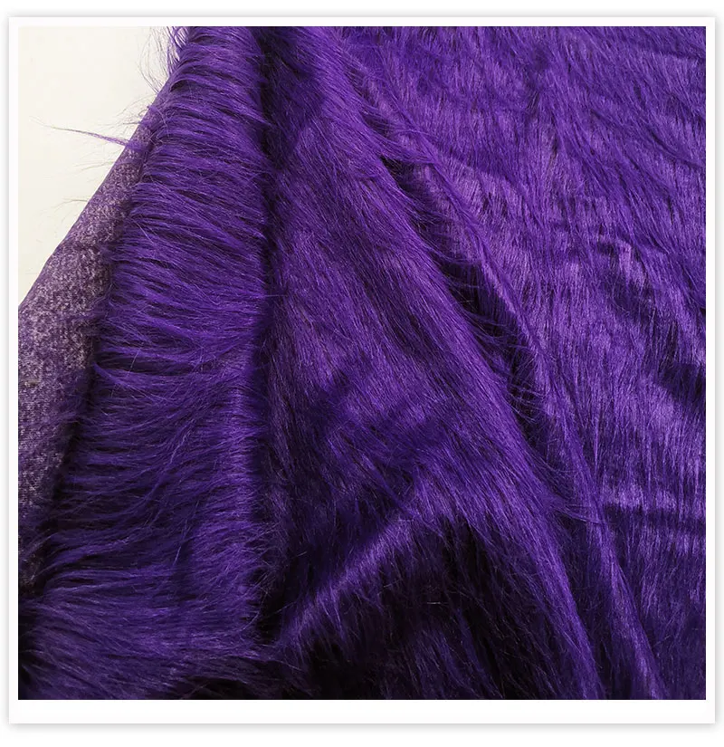 Luxury purple 9cm plush faux fur fabric for winter coat vest stage cosplay decor long fur fabric tissue DIY 150*50cm 1pc SP5419