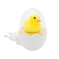 wall socket lamps led night light ac 110v 220v eu plug remote control yellow duck bedroom lamp gift for children cute