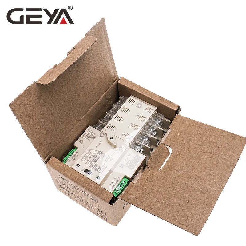 Бесплатная доставка GEYA Din Rail 110V 220V ПК автоматического включения резерва 63A 100A
