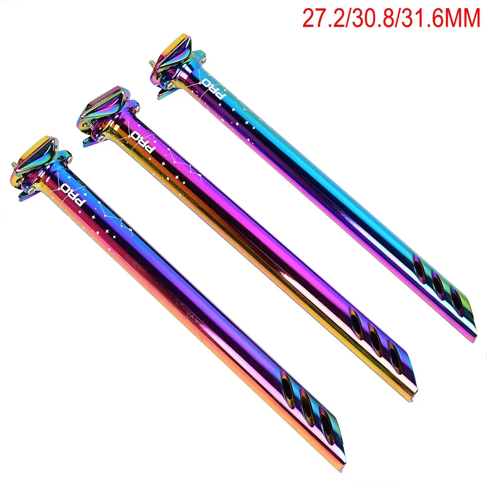 

MTB Road Bike Seatpost Full CNC Colorful Mountain Bicycle Seatpost Rainbow Color Seat Post Seat Tube 27.2/30.8/31.6mm*380mm