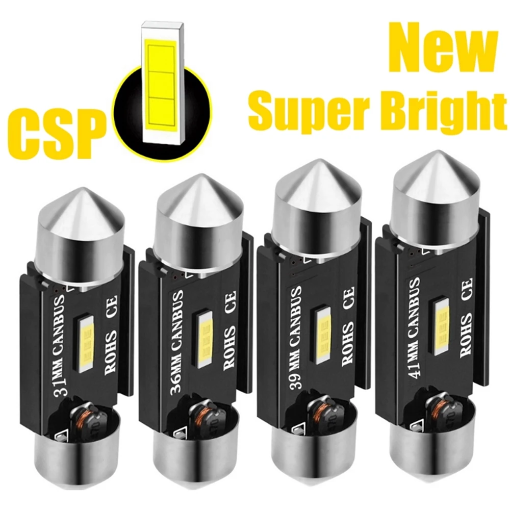 Новая светодиодная лампа Festoon CSP 31 мм 36 39 41 C5W C10W сверхъяркая Автомобильная