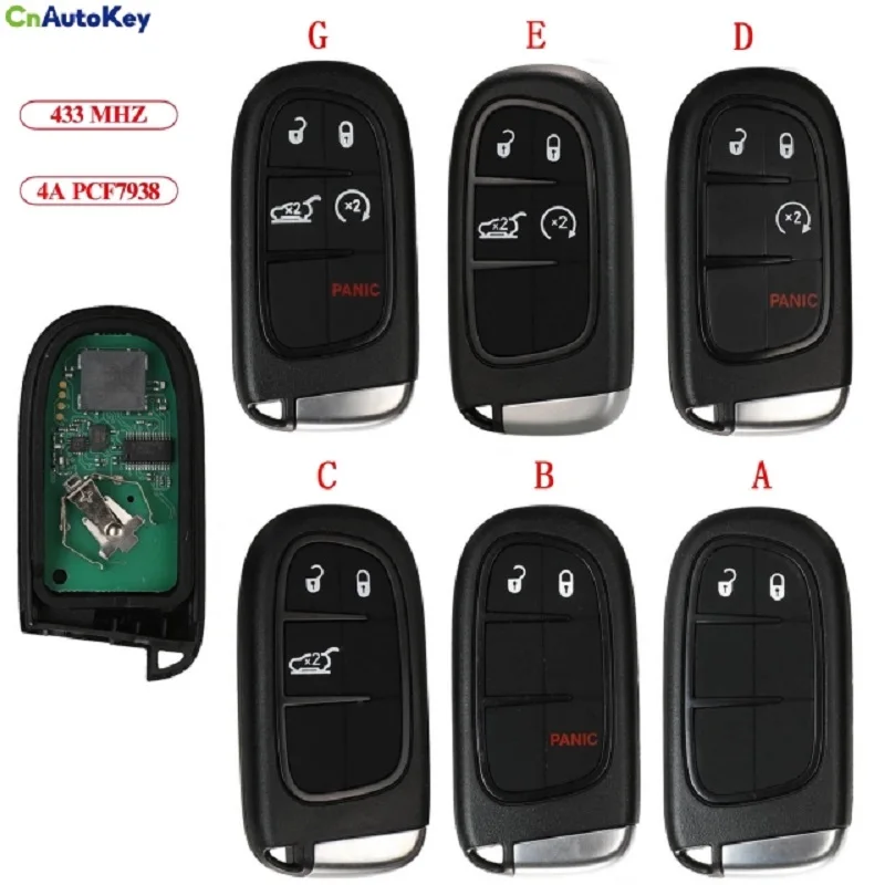 

CN086046 For Jeep Cherokee DODGE RAM Durango Chrysler GQ4-54T 2/3/4/5B Remote Keyless-Go Smart Car Key 433Mhz Hitag-AES 4A Chip