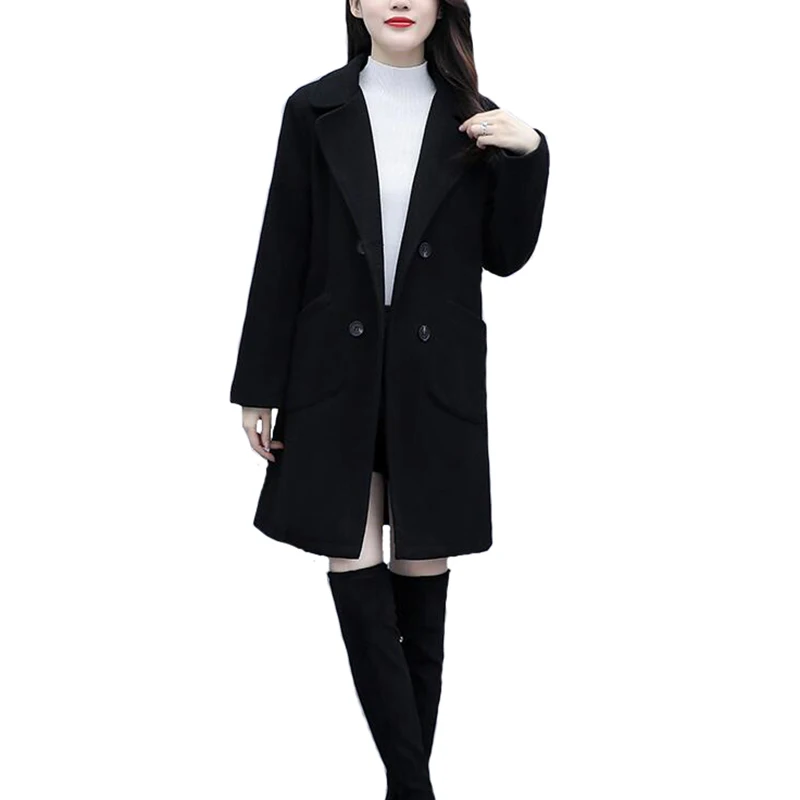 

Осенне-зимнее новое шерстяное пальто, верхняя одежда, женская одежда, модная женская куртка, Свободное пальто, женское теплое шерстяное пал...