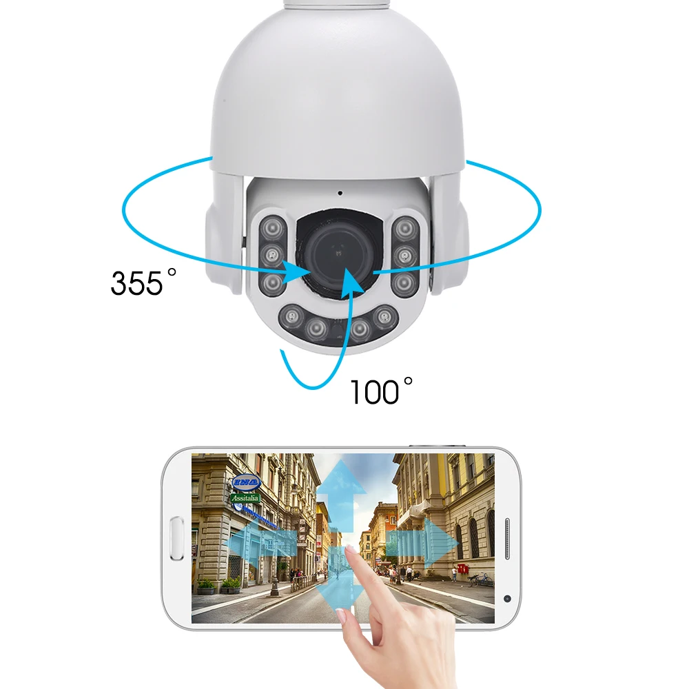 1080P Беспроводная IP Wi-Fi камера скоростная купольная PTZ HD безопасности наружная