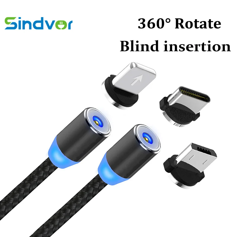 Магнитный кабель Micro USB для iPhone 7X11 зарядный шнур магнитный типа C 1 м быстрая