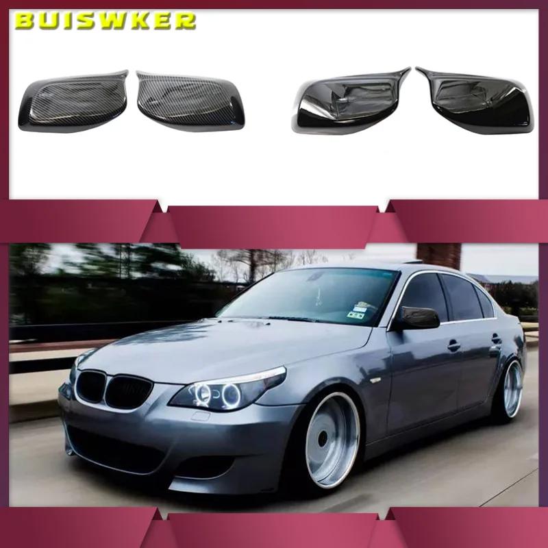 

2pcs Rearview Mirror Cover Carbon Fiber Style CW-BW-M12-RPLMT Fit for BMW E60 E61 E63 E64 2003 2004 2005 2006 2007 2008 ABS