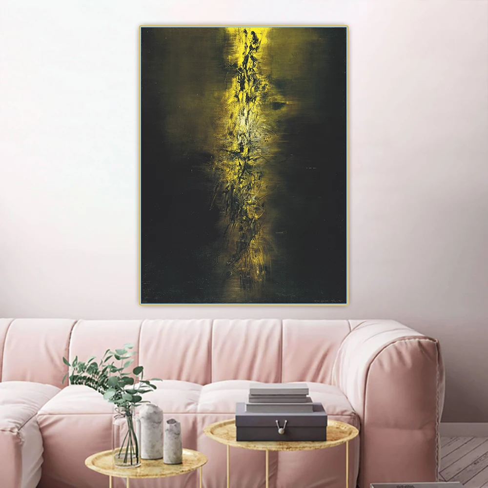 

Citon Zao Wou-Ki《Untitled 1959》Canvas Oil Painting Abstract Artwork Poster Picture Backdrop Modern Wall Decor Home Decoration