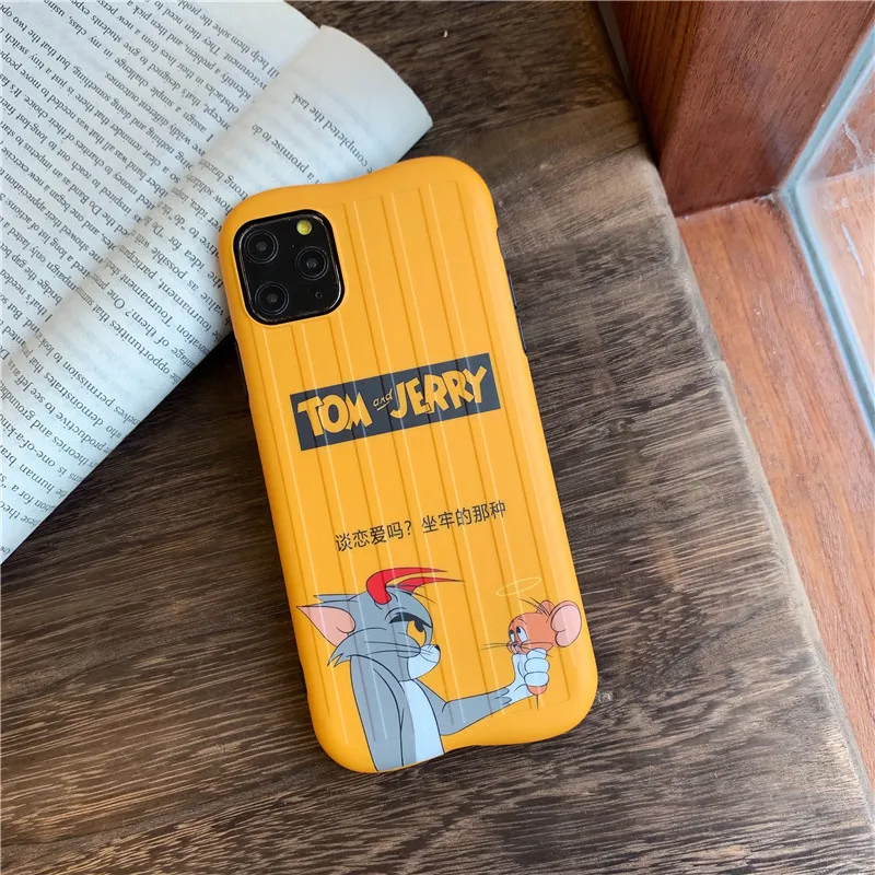 Для Iphone 11 Pro Max последний мультфильм Том и Джерри багажник телефонные чехлы желтый мягкий силиконовый задний Чехол для Iphone X XS XR 11 7 8