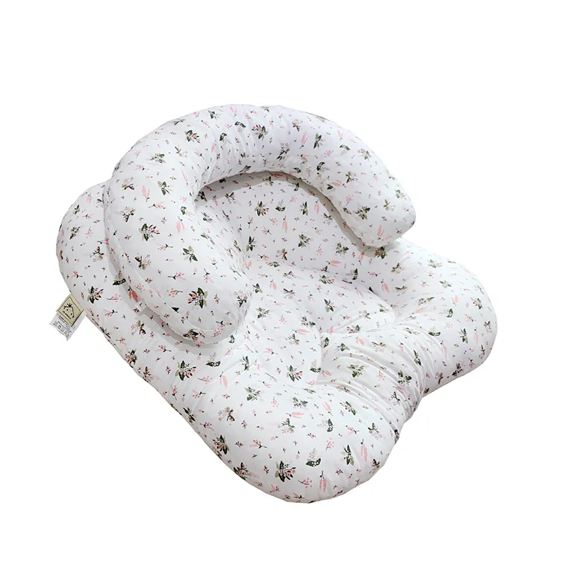 white flowers Комплект из 2 предметов, детское сиденье на подушку+ u-образная подушка, для новорожденных, детская кровать, детский диван, материнское Грудное вскармливание, подушка - Цвет: white flowers