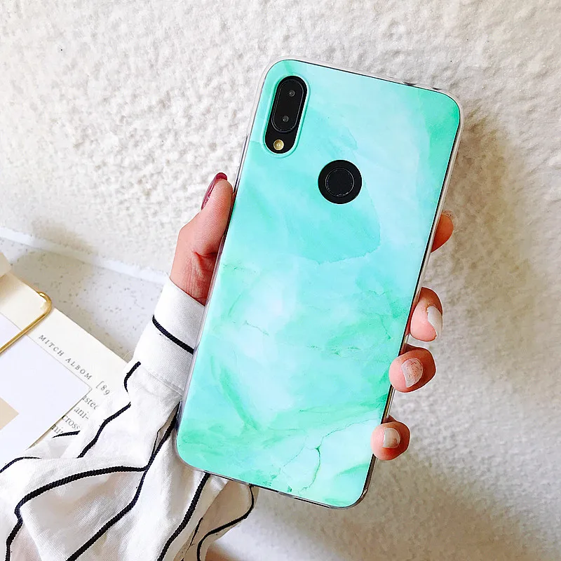 Глянцевый силиконовый мраморный чехол для телефона Xiaomi Redmi Mi 8 9 Note 5 6 7 K20 9T Pro Lite