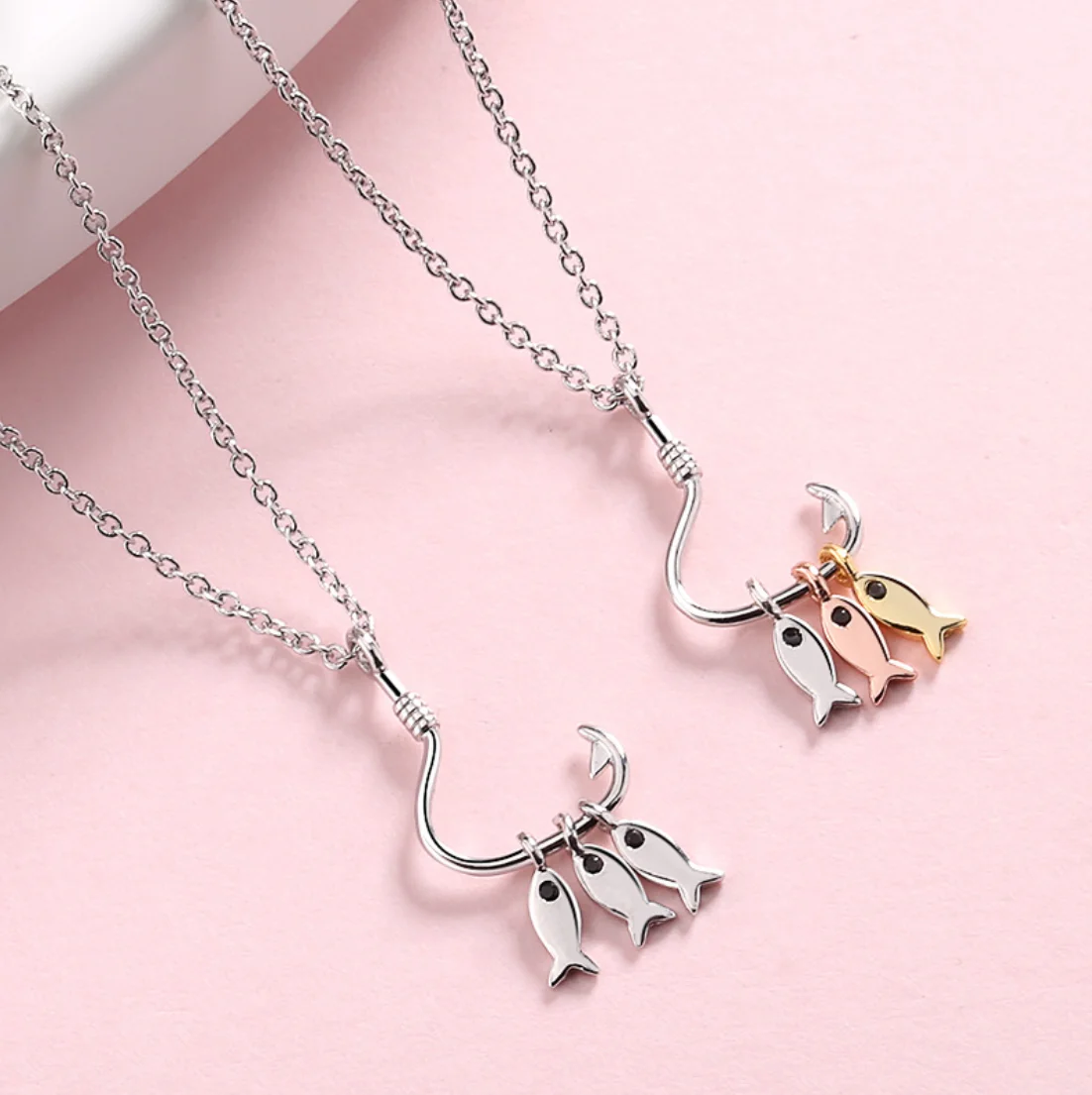 Смешные Рыбы Стад Серьги Колье мульти Цвет рыбы Подвесные цепи ожерелье колье