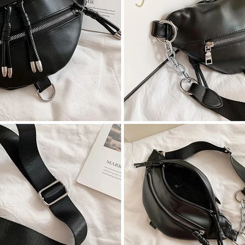 

New Ladies Waist Pack Fashion Waist Bag PU Leather Chest Belt Packs Buttocks High Quality Solid Color Female Shoulder Fanny Pack