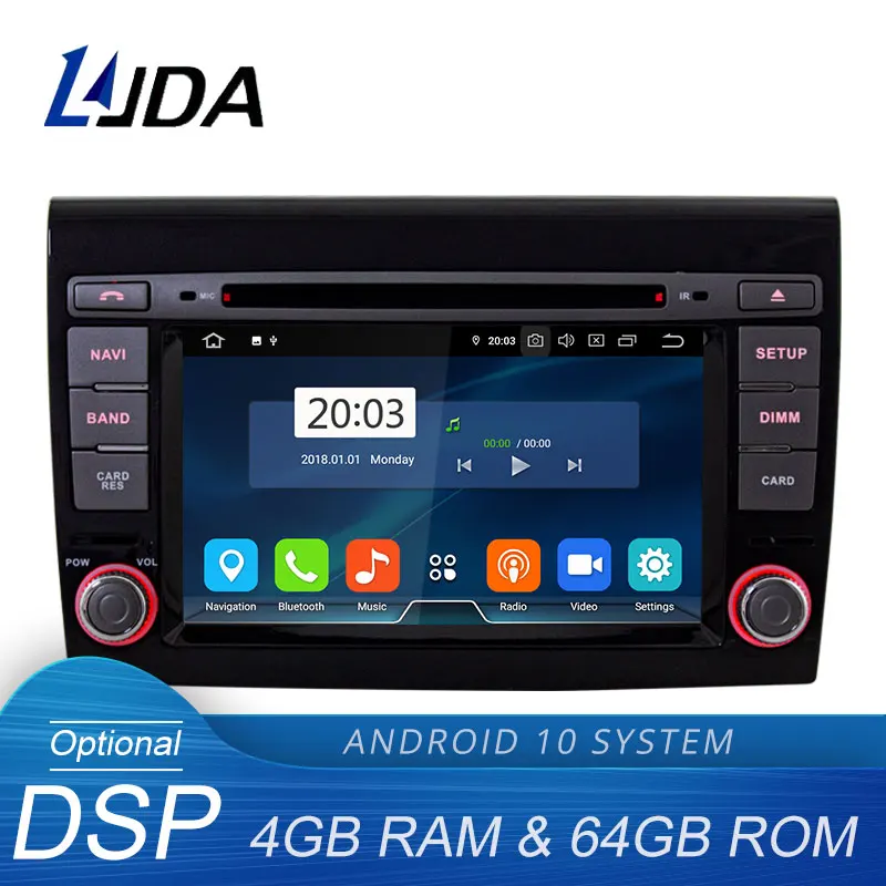 Автомобильный мультимедийный плеер LJDA Android 10 0 для Fiat Bravo 2007 2010 GPS навигация DVD CD