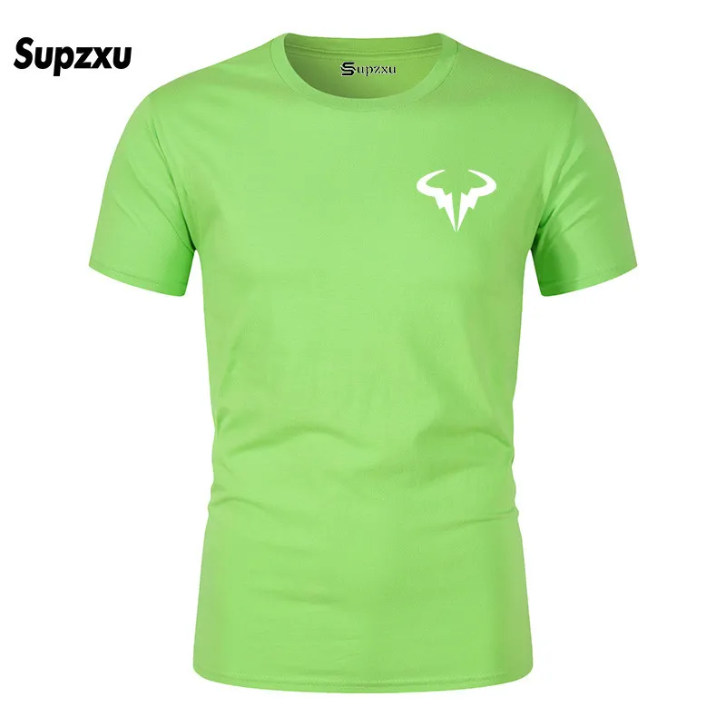 green Nieuwe populaire Rafael Nadal tennis speler mannen zwarte katoenen футболка hoge kwaliteit mannen футболка Топы - Цвет: green