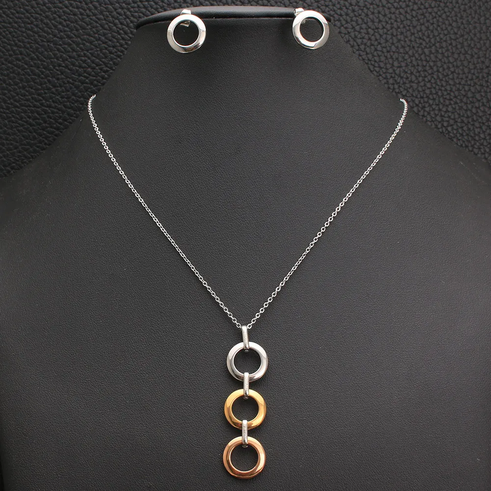 Женский комплект из колье и серёг нержавеющей стали | Украшения аксессуары