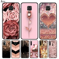 Silicone Cover Love Rose Gold Style For Xiaomi Redmi Note 11T 11S 10S 10T Pro Phone Case