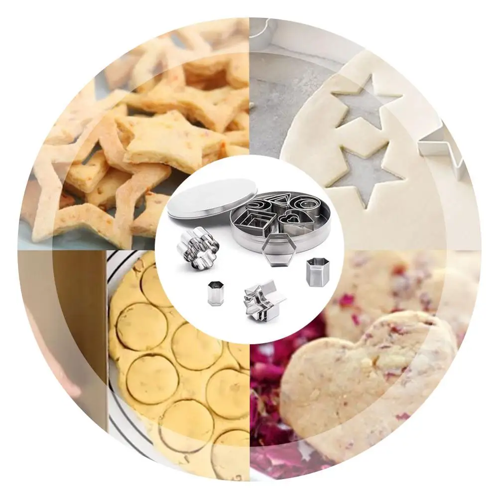 24pcs Stainless Steel Mini Cookie Cutter Set Biscuits Baking Pastry Cutters Slicers Kitchen Mould For Cake Decor Mold | Дом и сад