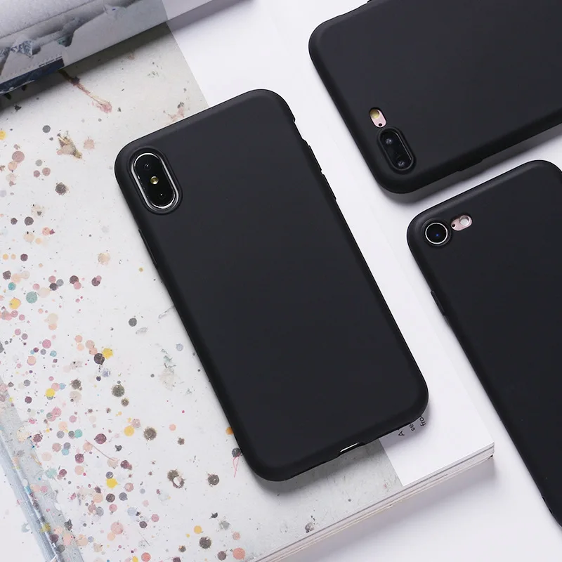 Чехол для Телефона IPhone 6 6s 7 8 Plus X XR XSMax 11 11Pro 11ProMax милый однотонный Мягкий