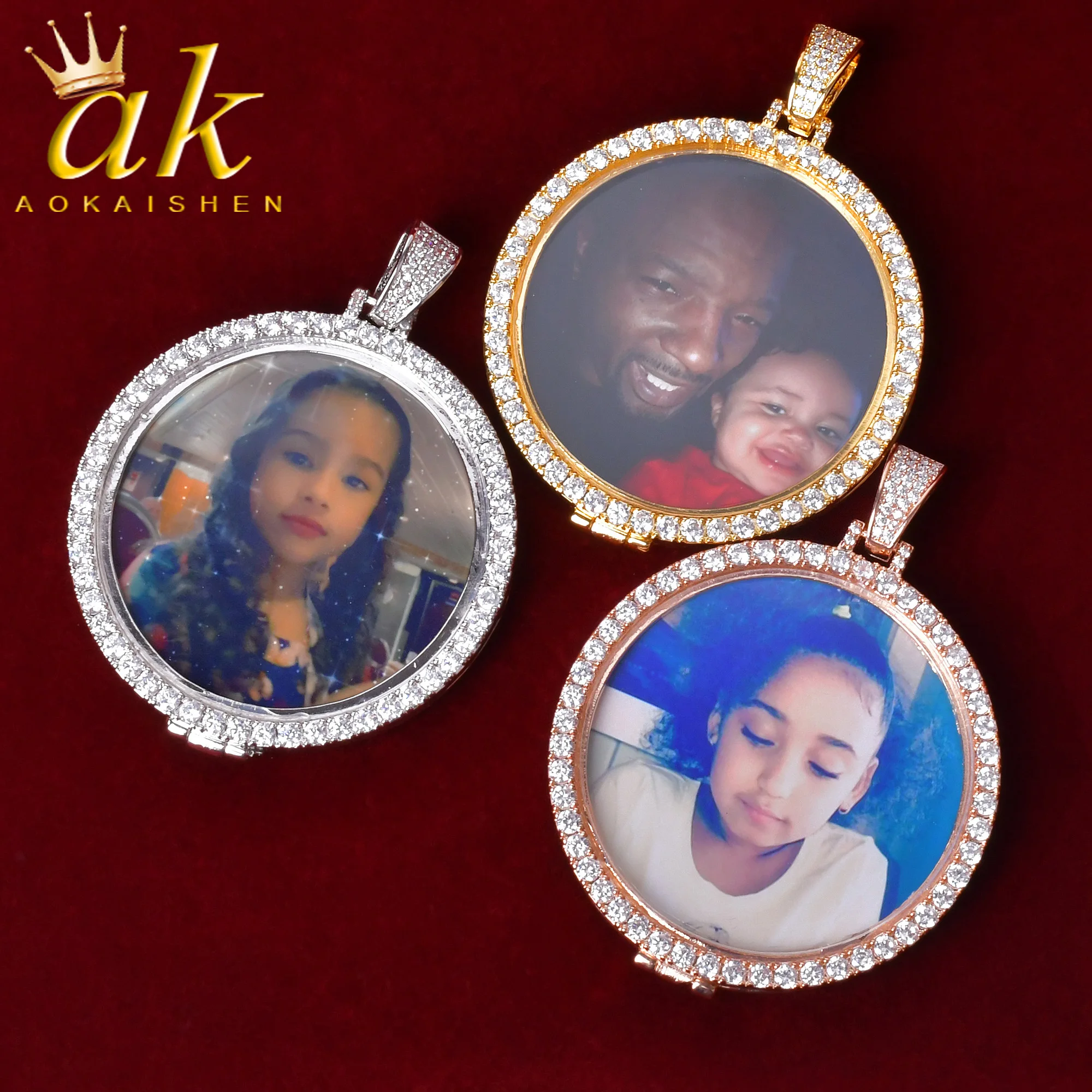 Мужское ожерелье Aokaishen с изображением на заказ, медальоны с персонализированным фото, подвеска в стиле хип-хоп, модные украшения