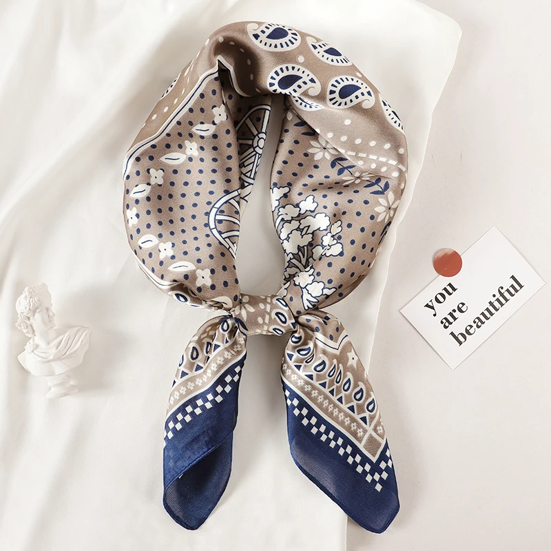 

Женский шёлковый шарф с принтом, 70 Х70 см