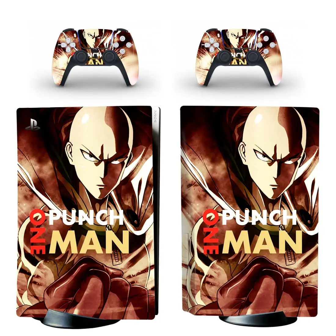 Наклейка One Punch Man PS5 для консоли PlayStation 5 и 2 контроллера