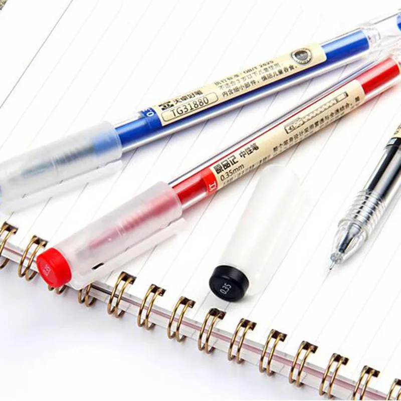12 Pcs/Set Gel Pens 0.35mm Red Black Blue Ink Ballpoint Maker School Office Student Exam Writing Stationery Supplies |