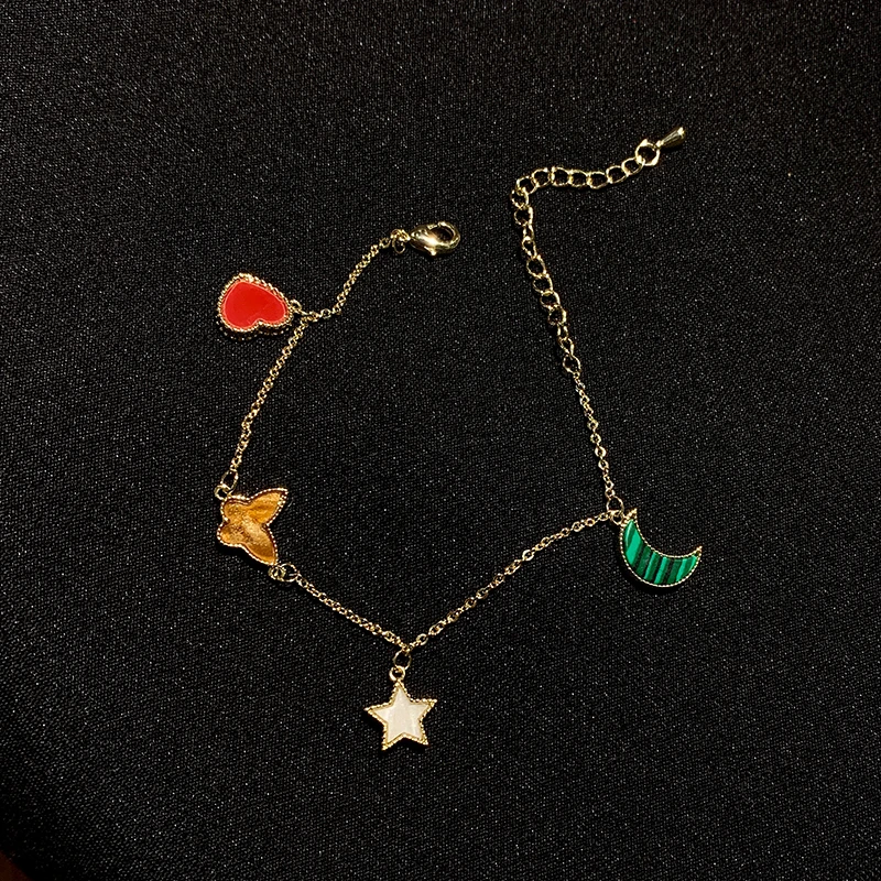 Многоэлементный Браслет с изображением свежей Звезды Луны любовных четырех