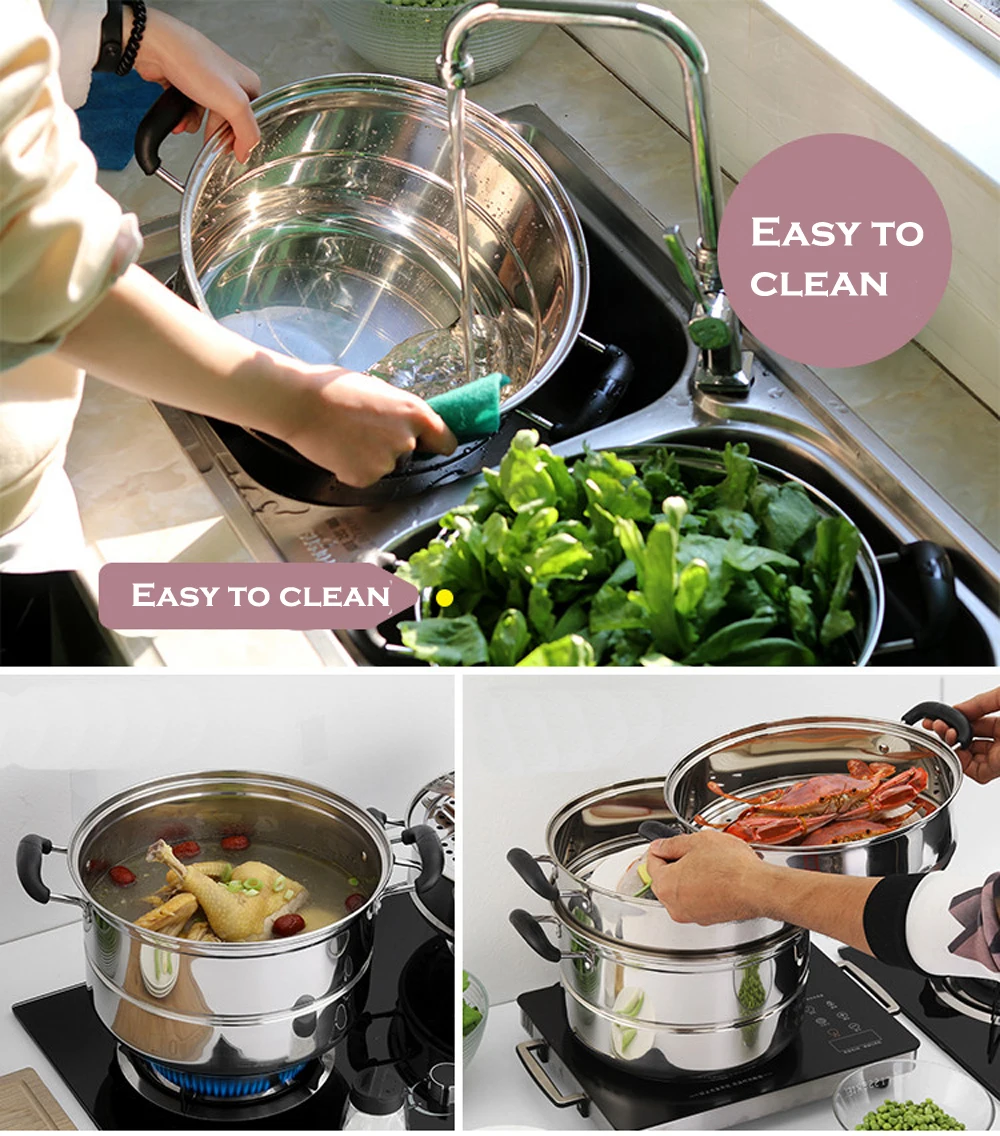 Пароварка для двух бойлеров многофункциональная посуда из нержавеющей стали