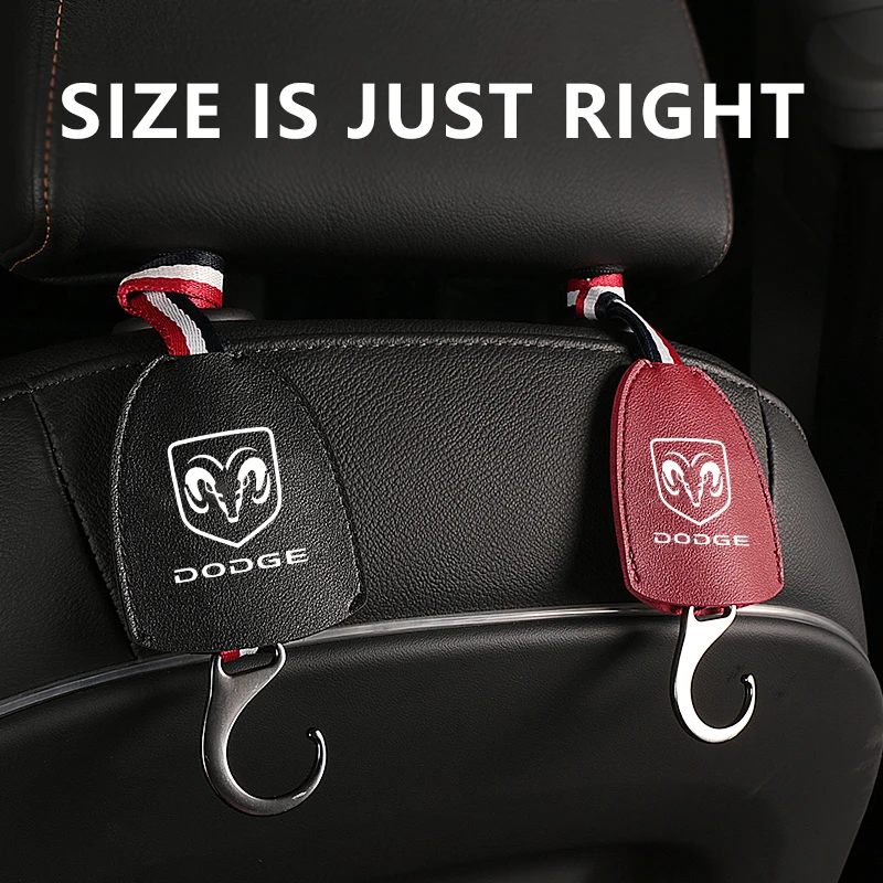 Car Logo Back Seat Hook Headrest Hanger Holster Accessories For Dodge Caliber Journey ram durango Charger SRT 2021 logo | Автомобили и