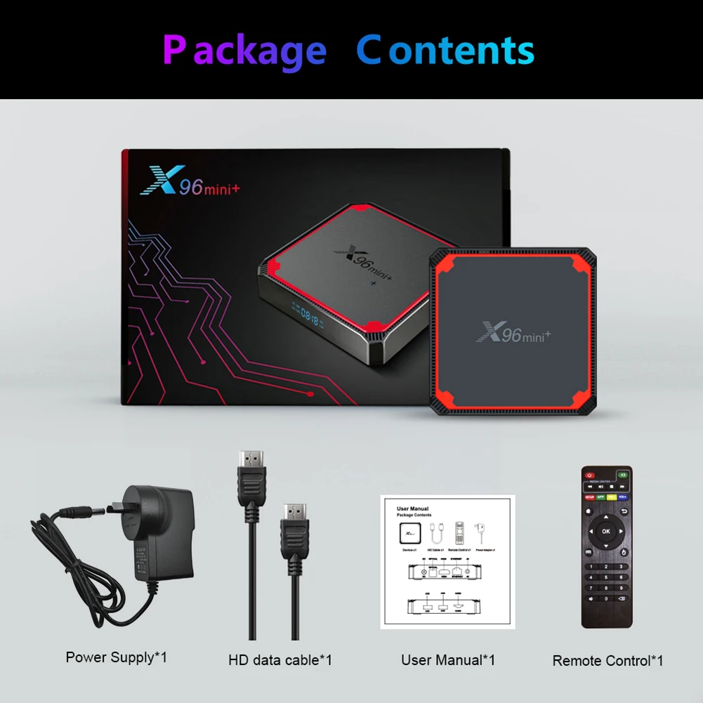 

X96 Mini Plus TV Box Android 9.0 Amlogic S905W4 Quad Core Dual Wifi Youtube 1080P 4K Support Google Voice X96Mini Media Player
