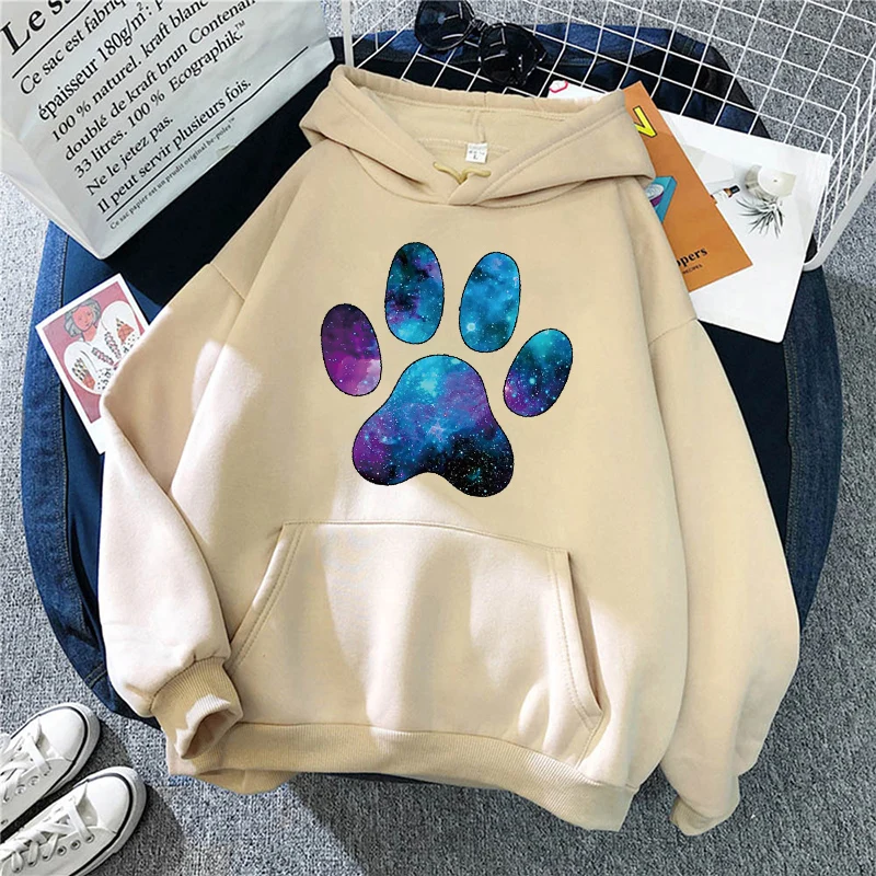 

Женская толстовка с капюшоном и принтом «Собачья лапа»