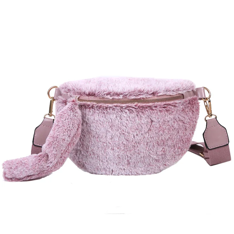 Новинка 2019 Корейская зимняя меховая сумка из натурального меха нагрудная через